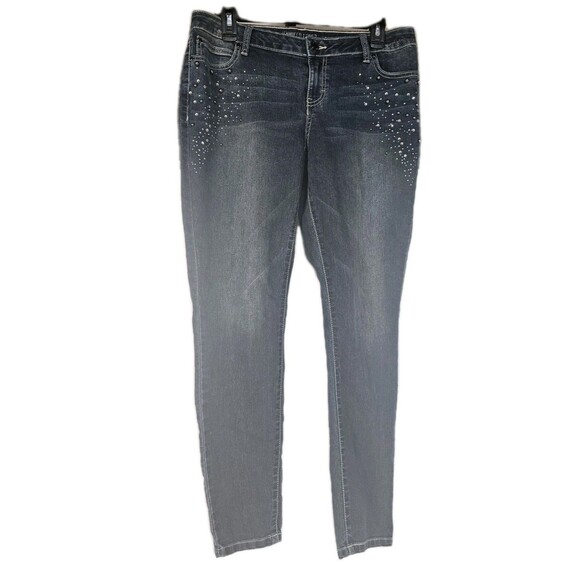 JENNIFER LOPEZ Jeans Women's Skinny Sz 16P Embellished Studded Sparkly - Picture 2 of 6